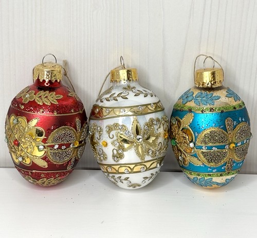 Glass blown eggs hand - blown,