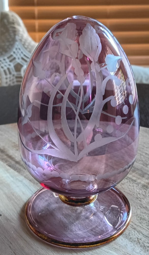 Blown glass egg figurine - blown,